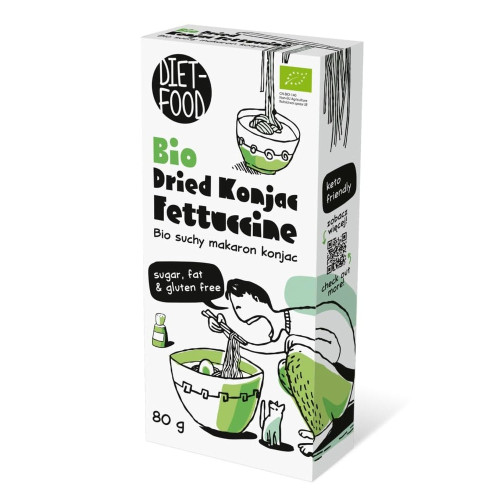 Fettuccine Konjac Shirataki Bio 80g - A basso contenuto calorico e a basso contenuto di carboidrati, senza glutine, a basso contenuto di carboidrati, adatte per diete cheto, con farina di tapioca