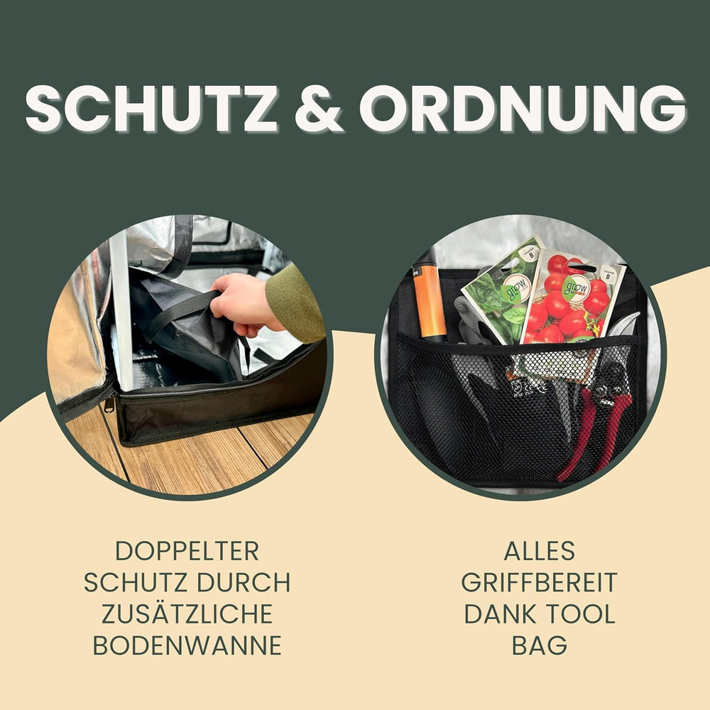 Tenda da coltivazione 40x40x160 cm con sistema di gestione dei cavi, finestra di visualizzazione, struttura in metallo, tessuto 1680D, borsa per accessori per la coltivazione - Scatola da coltivazione per interni - La migliore serra per la propagazione delle piante