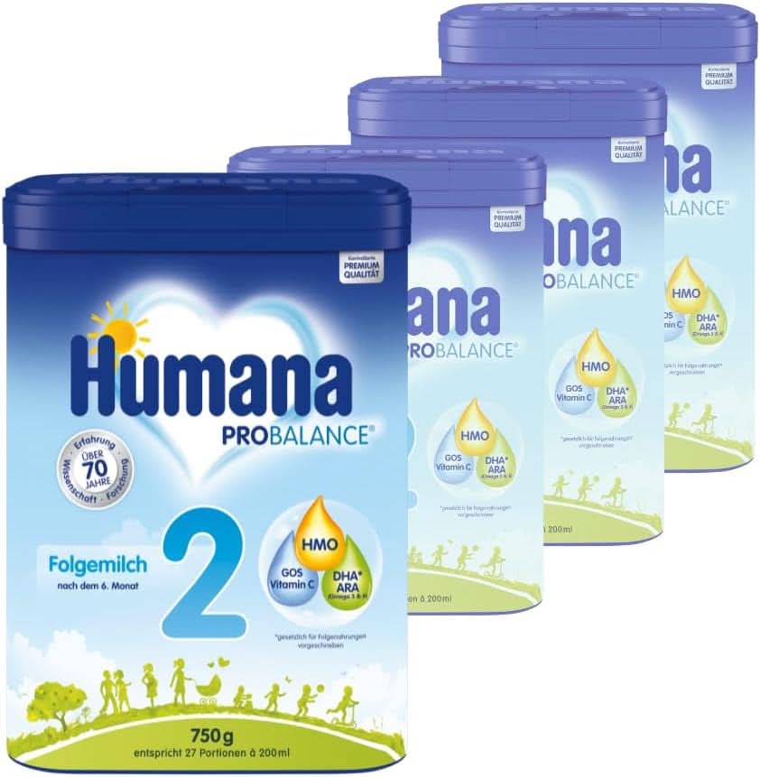 Humana PROBALANCE 2 latte di proseguimento, dopo il 6° mese, 750 grammi Mamma e Bambino Naty Shop 4 x 750 grammi