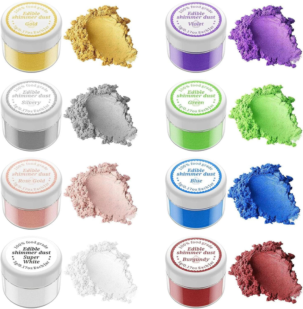 Glitter comestibil, diverse nuante, 5 grame Naty Shop Set 8 culori