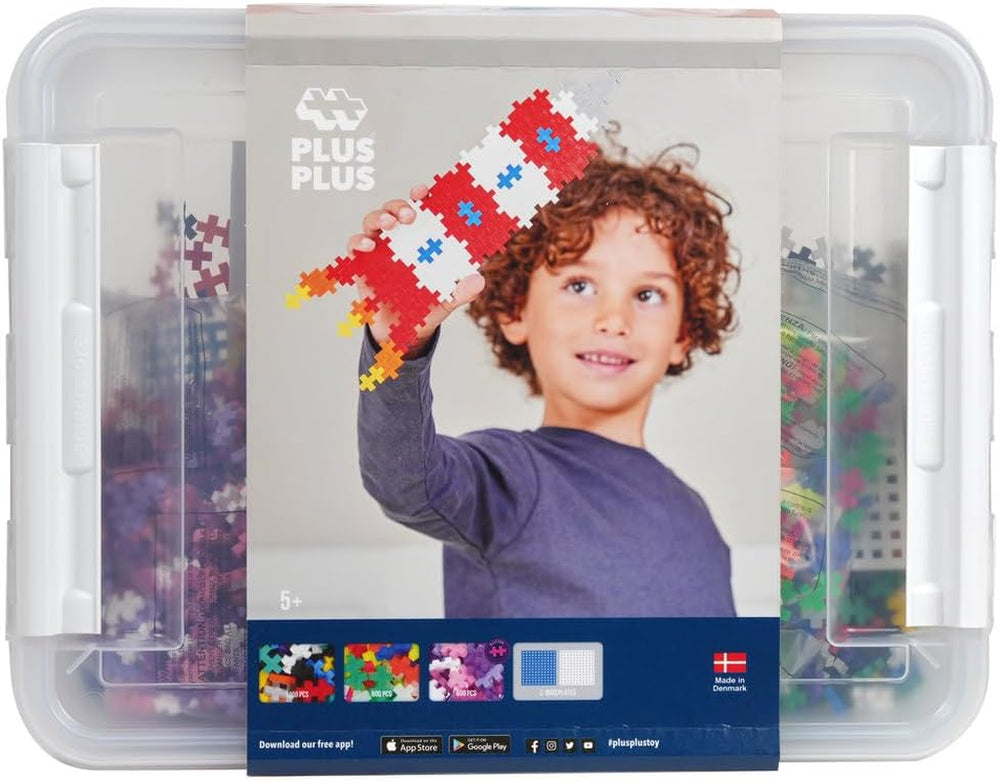 Plus-Plus 9603406 Kreativ-Bausteine ​​​​Box, Geniales Konstruktionsspielzeug, 2400 Teile