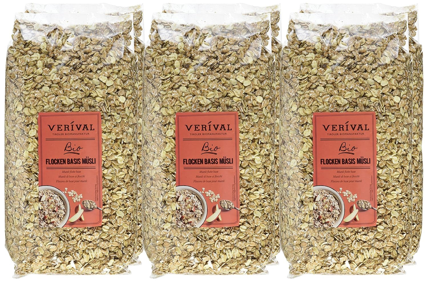 Verival Flocken Basis Müsli - Bio, Confezione 6Er (6 X 1 Kg) Cereali Naty Shop