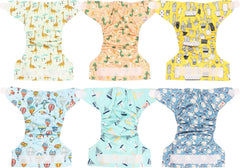 Pannolini riutilizzabili Littles and Bloomz FLV2-0602, chiusura standard con gancio e anello, 6 pannolini