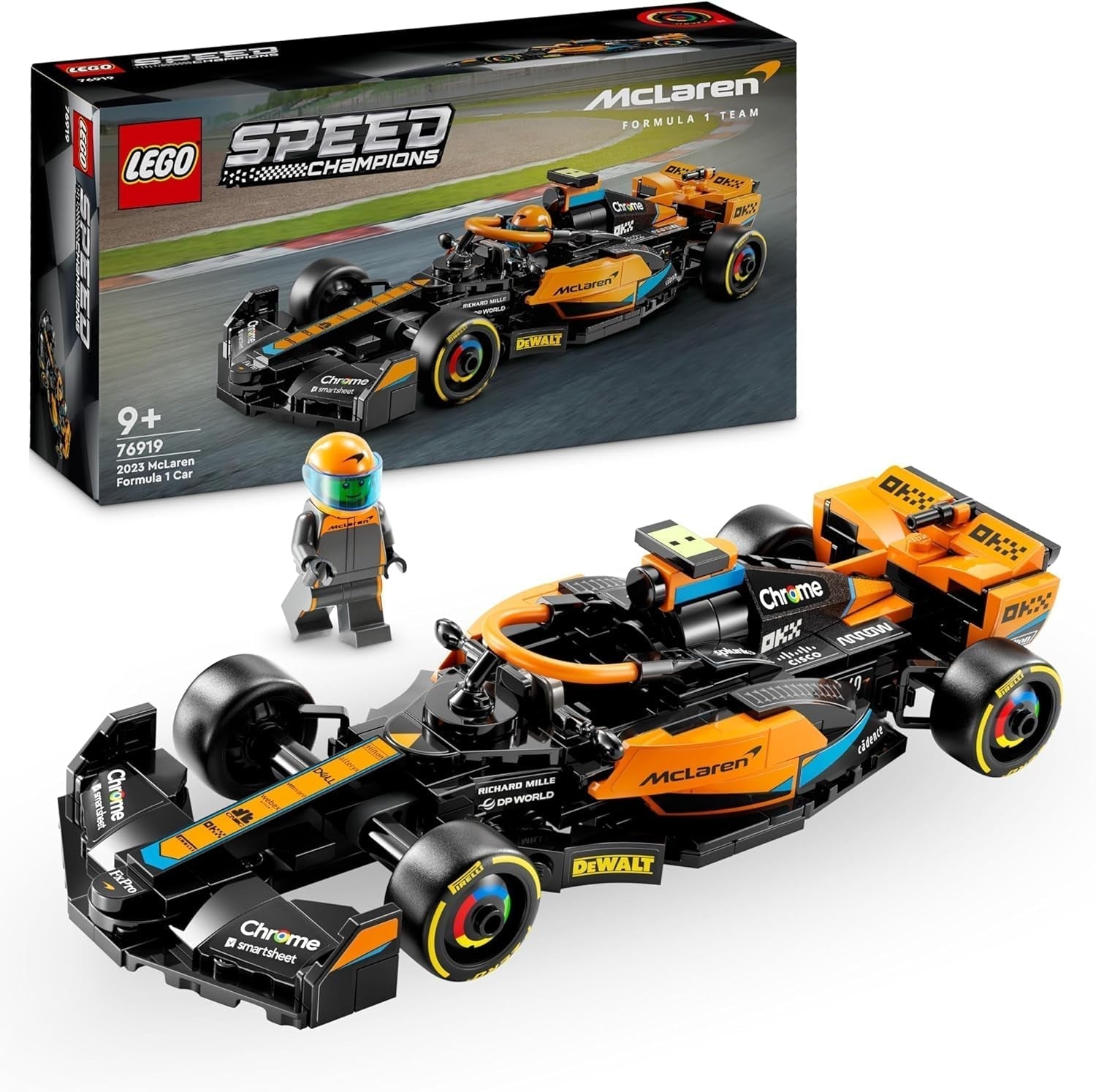 LEGO Speed Champions Mclaren Auto da corsa di Formula 1 2023 Giocattolo per bambini di età superiore a 9 anni Ragazzi e ragazze che amano giocare Modello di veicolo costruibile in modo indipendente Decorazione per la cameretta dei bambini 76919 Set da costruzione Besuche den LEGO-Store Single