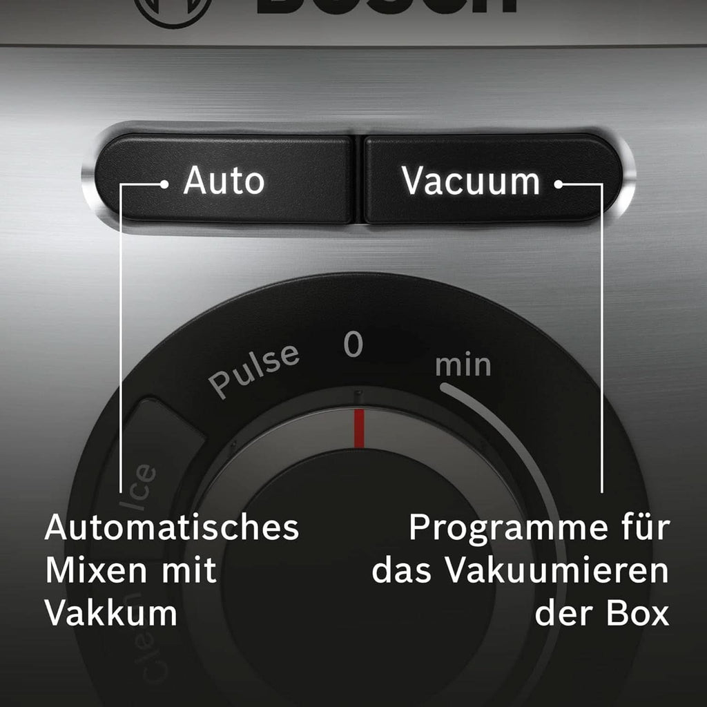 Bosch Vakuum-Standmixer Vitapower Serie 8 MMBV621M, Starke Mixleistung, Vitaminschonende Zubereitung, 4 Automatikprogramme, Vakuum-Togo Flasche, 37,000 U/Min, 1000 W, Silber Mama si Copilul Naty Shop