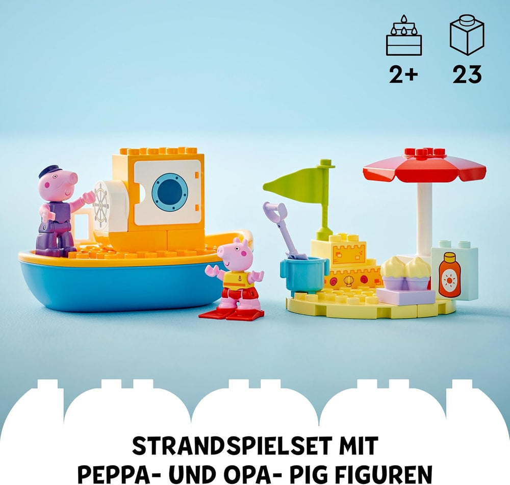 LEGO DUPLO La gita in barca di Peppa: set da gioco in barca giocattolo da costruire e ricostruire con 2 personaggi, giocattolo creativo, idea regalo per bambini di 2 anni, ragazzi e ragazze 10432 Set da costruzione Besuche den LEGO-Store
