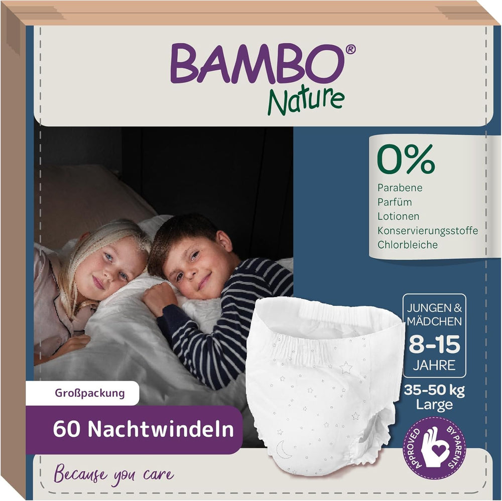 Pannolini Bambo Dreamy Nighttime Pull-Up, grandi (35-50 kg/77-110 libbre), confezione da 10 | Pannolini Pull-Up per bambini | Indumenti da notte ultra assorbenti per l'enuresi notturna