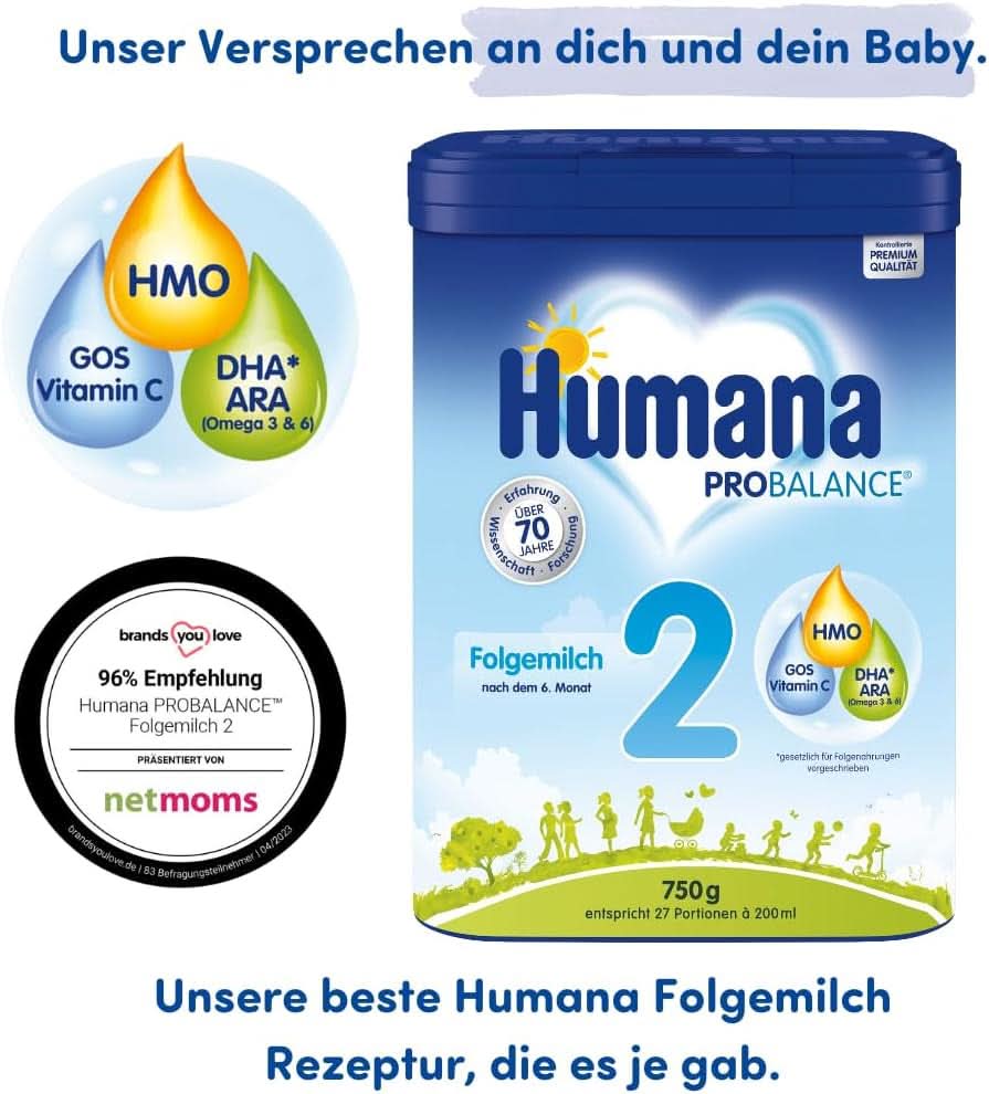 Humana PROBALANCE 2 latte di proseguimento, dopo il 6° mese, 750 grammi Mamma e Bambino Naty Shop