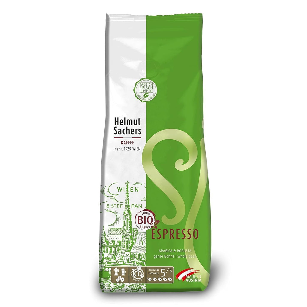 Helmut Sachers Kaffee - amestec vienez, cafea Viennese Melange din boabe Arabica de primă clasă, prăjite în Austria Cafea Naty Shop 500 grame Bio Espresso