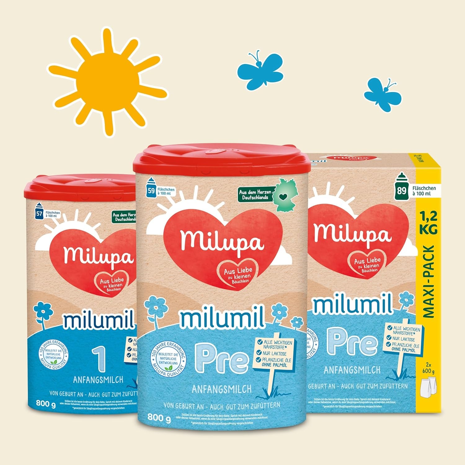 Milumil Milupa Latte in polvere per neonati, il primo latte dalla nascita, 800 g