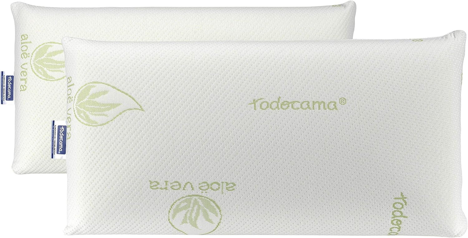 Todocama Todolit viscoelastic aloe vera plus pernă, verde, 2 bucăți, 75 cm Perne standard Naty Shop 75 cm