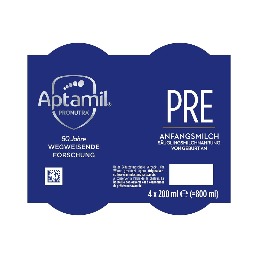 Aptamil Pronutra Pre - Latte per lattanti dalla nascita - Con oli vegetali, senza olio di palma - 6 x 4 x 200 ml (4800 ml)