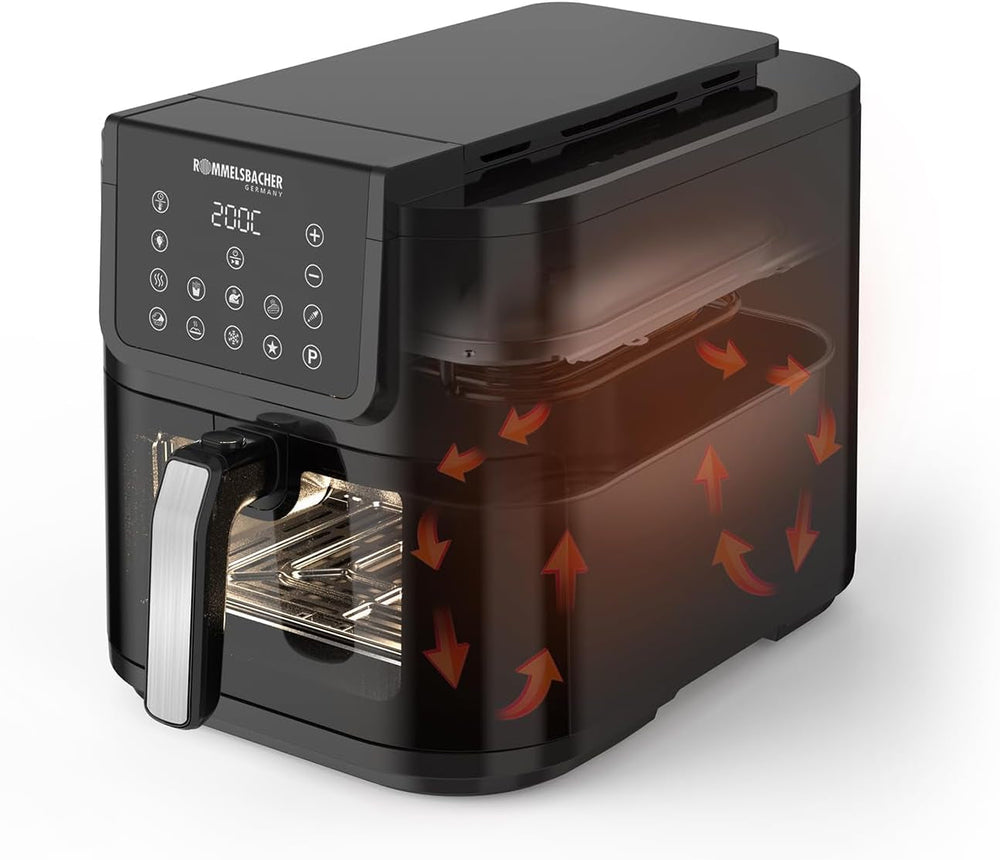 ROMMELSBACHER Friggitrice ad aria calda con finestra FRH 1700, 10 programmi, silenziosa Elettrodomestici Naty Shop