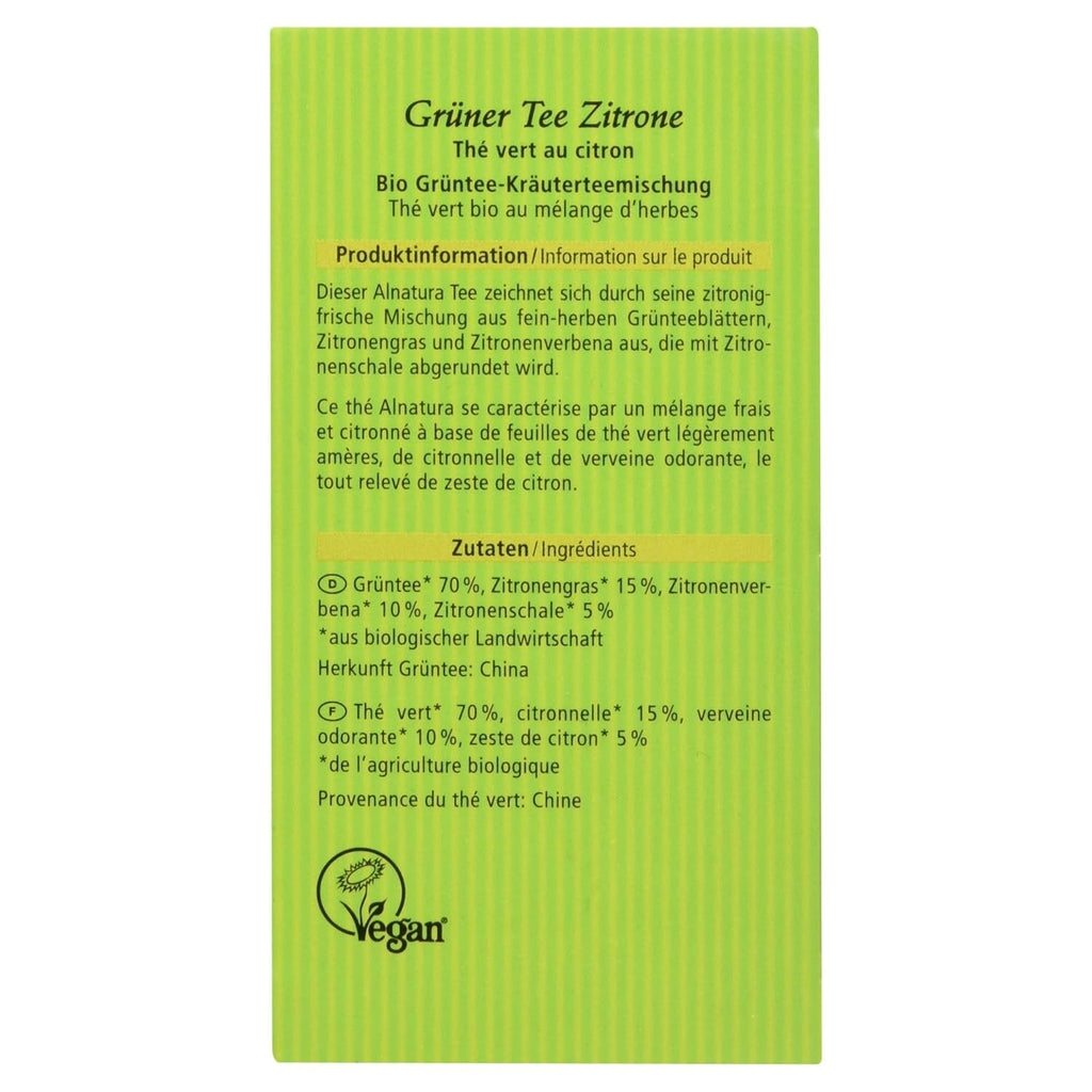 Ceai verde organic cu lămâie, 20 pliculețe, 40 g