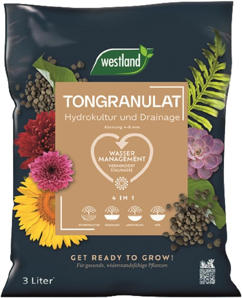 Westland Clay Granules, 5 L - Granuli per piante ideali per la coltura idroponica, substrato drenante senza additivi chimici, per uso interno ed esterno