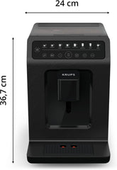Espressor automat Krups EA897B Evidence ECOdesign, funcție automată espresso și cappuccino, tehnologie Quattro Force, cești cu lapte cu o singură atingere, 8 presetări, sistem lapte, 1450W