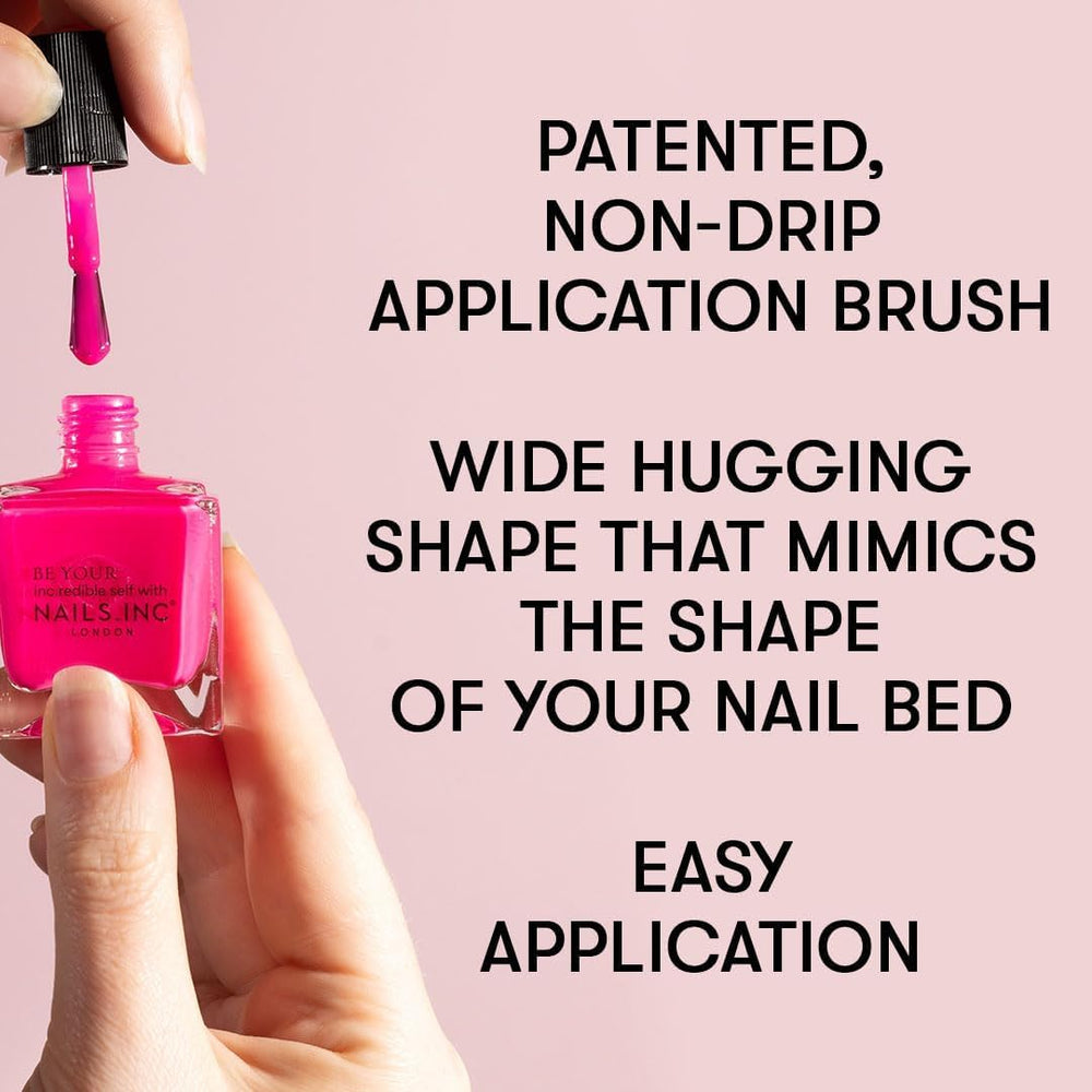 Nails Inc Better On Top, Smaltato, Lucido, Brillante, Cappotto per unghie, Senza spaccature, Lunga durata, Asciugatura rapida, Asciuga all'aria, Manicure e pedicure professionale, Unghie delle mani e dei piedi, Smalto per unghie vegano, 14 ml