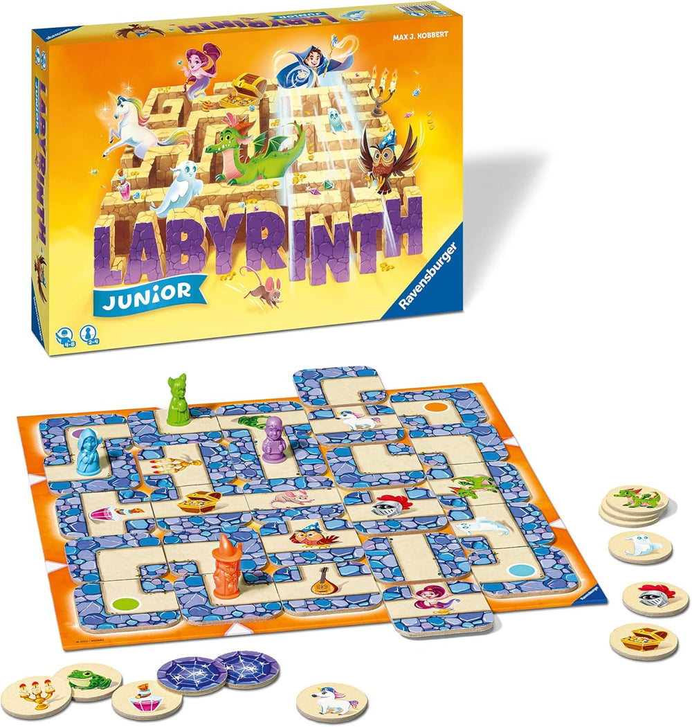 Ravensburger Gioco per bambini 20847 - Junior Labyrinth - Classico per famiglie per bambini, gioco per bambini dai 4 anni in su - Gioco da tavolo adatto per 2-4 giocatori, edizione Junior