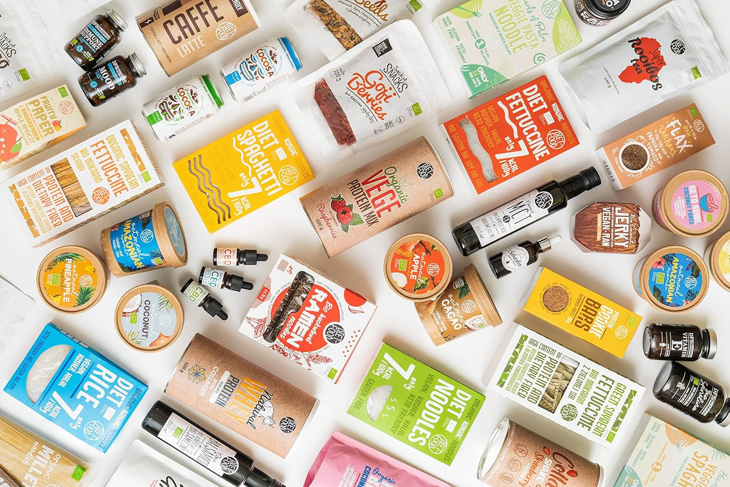 Fettuccine Konjac Noodles Bio Shirataki Diet-Food - 300g, a basso contenuto di carboidrati, senza zucchero, cheto, vegano, ipocalorico, senza glutine e senza uova, a base di farina Konjac