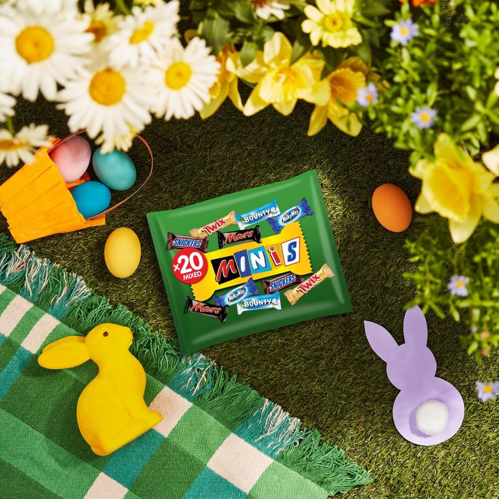 Confezione sfusa di mini cioccolato misto, 20 mini snack al cioccolato (Mars, Snickers, Bounty, Twix, Milky Way), come caramelle, regalo di cioccolato, scatola di caramelle, 400 g