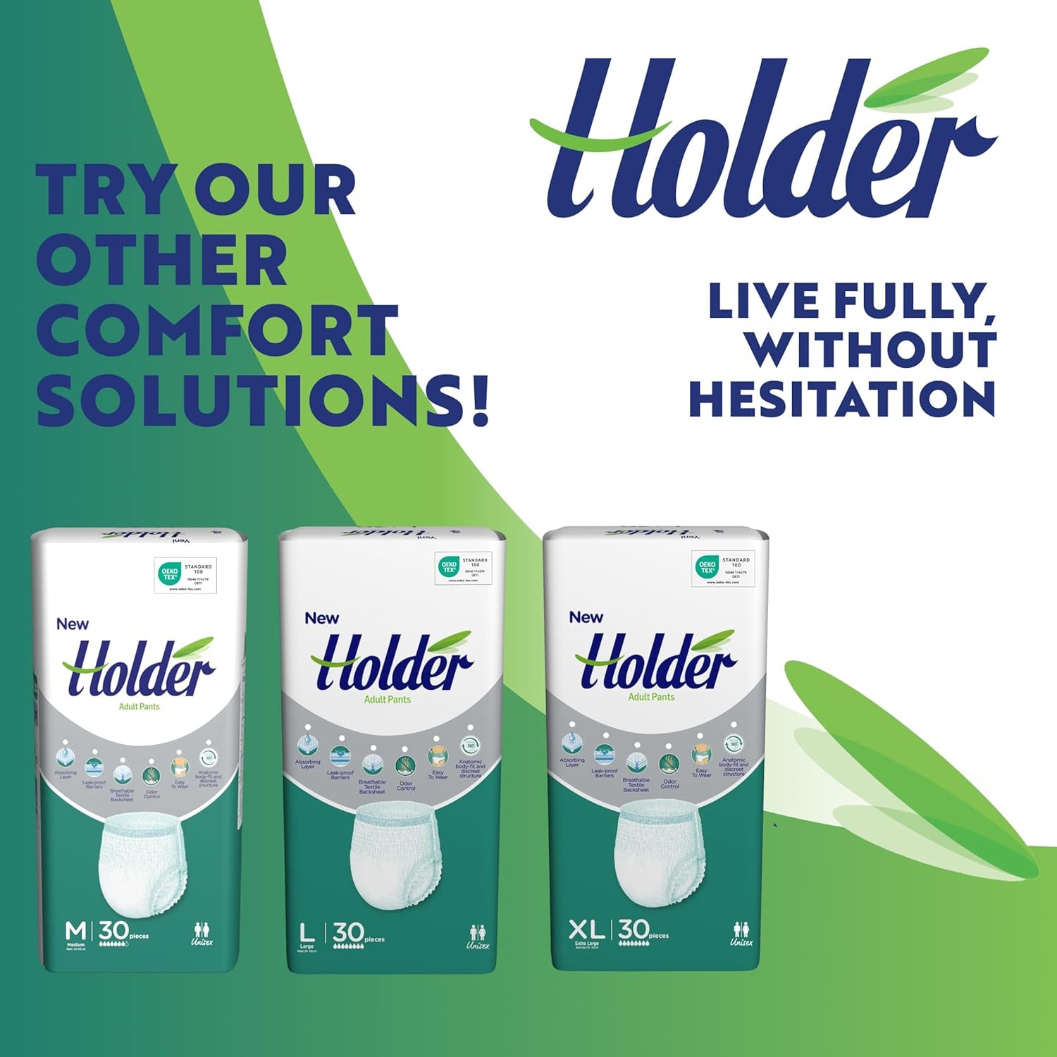 Pannolini usa e getta per adulti unisex Impermeabili assorbenti Lato elastico Traspirante Super assorbente Doppio strato Indicatore di umidità Protezione dermatologica a 5 stelle Medio