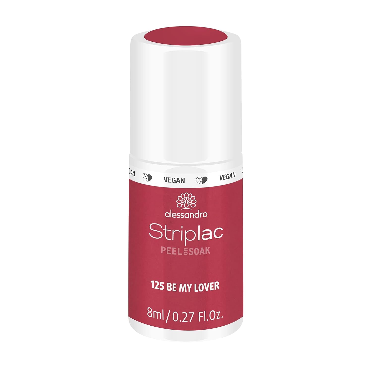 Smalto UV alessandro Striplac Be My Lover - Delicato e a lunga tenuta - Facile rimozione grazie alla tecnologia peel-off - Vegan e cruelty-free - 8 ml
