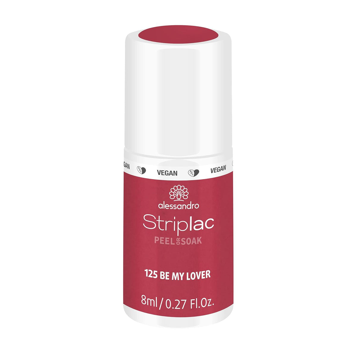 Smalto UV alessandro Striplac Be My Lover - Delicato e a lunga tenuta - Facile rimozione grazie alla tecnologia peel-off - Vegan e cruelty-free - 8 ml