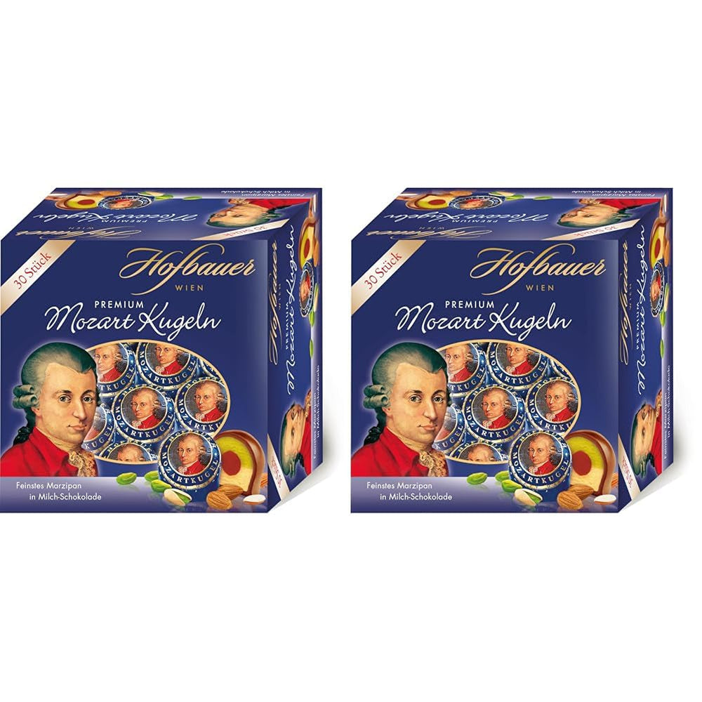 Hofbauer Vienna Mozart Balls, Scatola di cioccolato al latte 600 grammi (30 pz.) Naty Shop