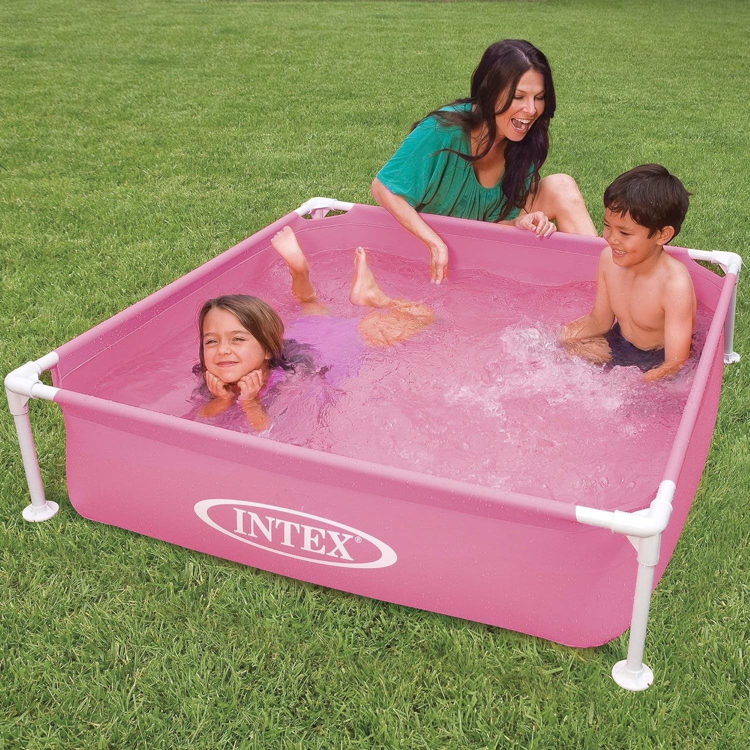 Intex 57172NP - Piscină Mini Frame Roz, Oțel și PVC, Roz, 122x122x30 cm