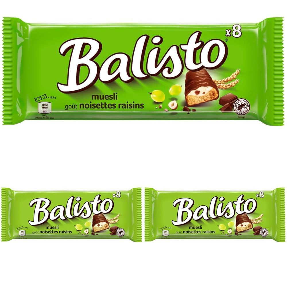 Confezione di cioccolato Balisto sfuso, barrette di cioccolato yoberry, cereali e yogurt, 8 x 18,5 g, barrette di cioccolato, muesli, confezione sfusa di cioccolato (148 g)