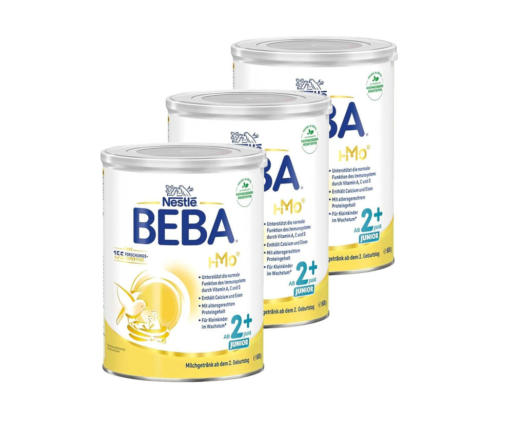 Nestle BEBA Junior 2+, dal 2° compleanno, alimenti per bambini con HMO 2'-FL, solo lattosio, senza olio di palma, confezione 3 (3 x 800 g) Mother and Baby Naty Shop