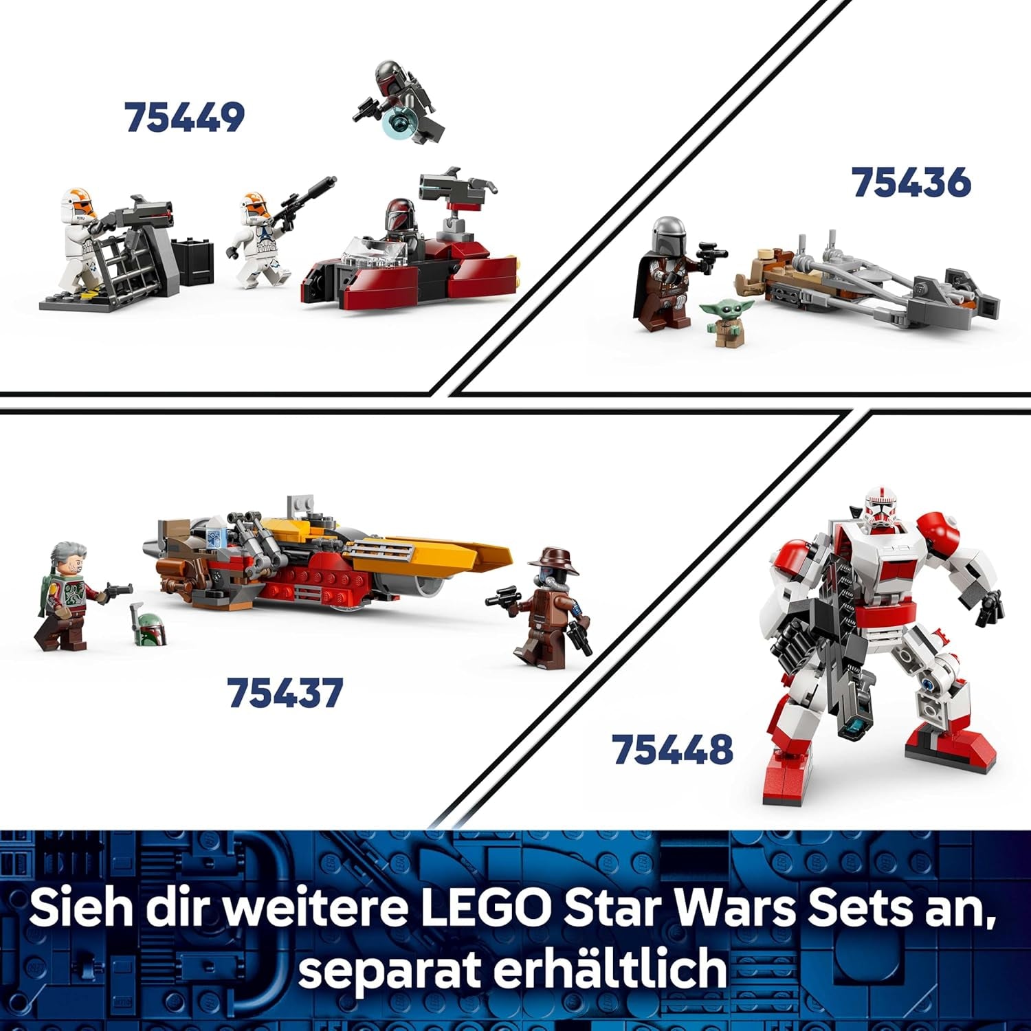 LEGO Star Wars 75443 Grogus Zuhause - Spielzeug mit Grogu Figur & Sorgan Frosch sowie Katapult & blauen Makronen - Geschenk für Jungen & Mädchen ab 4 Jahren und Fans von The Mandalorian