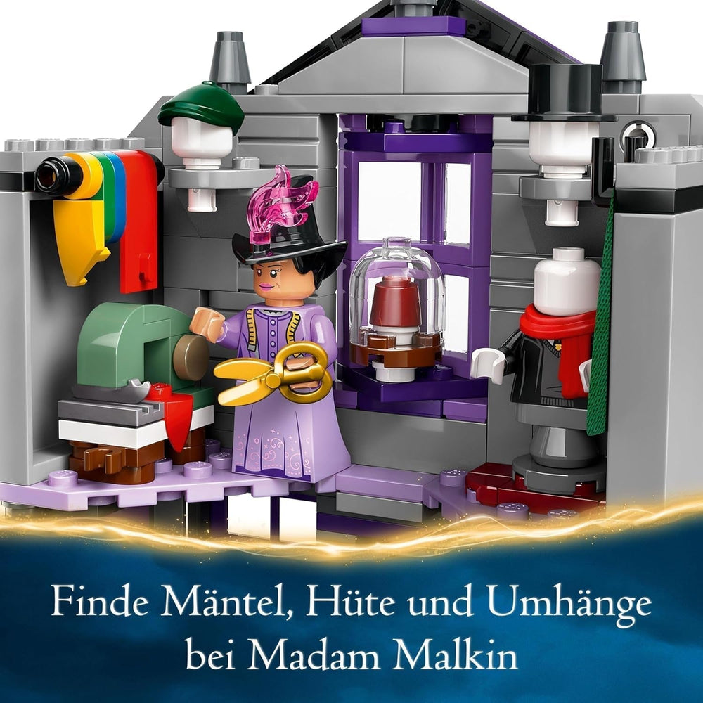 LEGO Harry Potter Ollivanders e i costumi di Madam Malkin, Terre di Diagon Alley, Set da gioco per bambini, Giocattoli magici, Regali fantasy per ragazze, ragazzi e fan a partire da 8 anni 76439 Set da costruzione Besuche den LEGO-Store