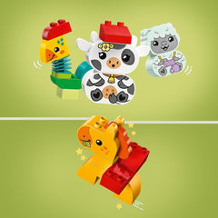 LEGO DUPLO Trenino degli animali, Trenino giocattolo con ruote, Costruzioni creative e ricostruzioni di figure di animali, Giocattolo educativo per i più piccoli, Regalo di compleanno per gli amanti degli animali Ragazze e ragazzi di 1 anno e mezzo 10412 Set da costruzione Besuche den LEGO-Store