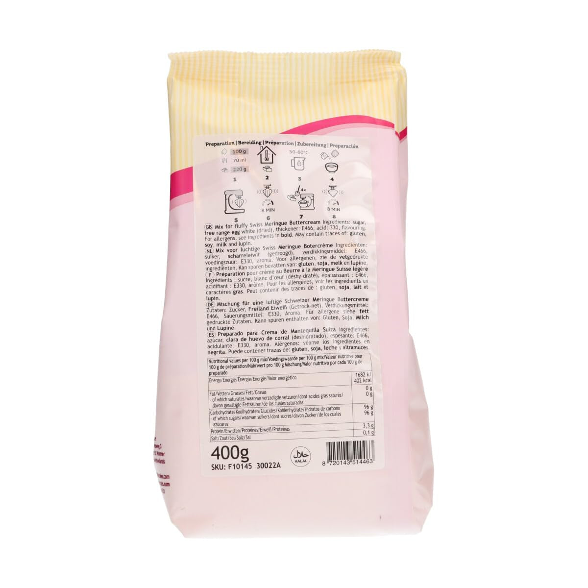 Funcakes Mix Für Schweizer Baiser Buttercreme: Einfach Zu Berübenen, Cremig, Perfekt Zum Dekorieren, Abdecken Und Füllen Von Kuchen, Belag Auf Cupcakes. 400 G. Miscela per panificazione e cottura Naty Shop