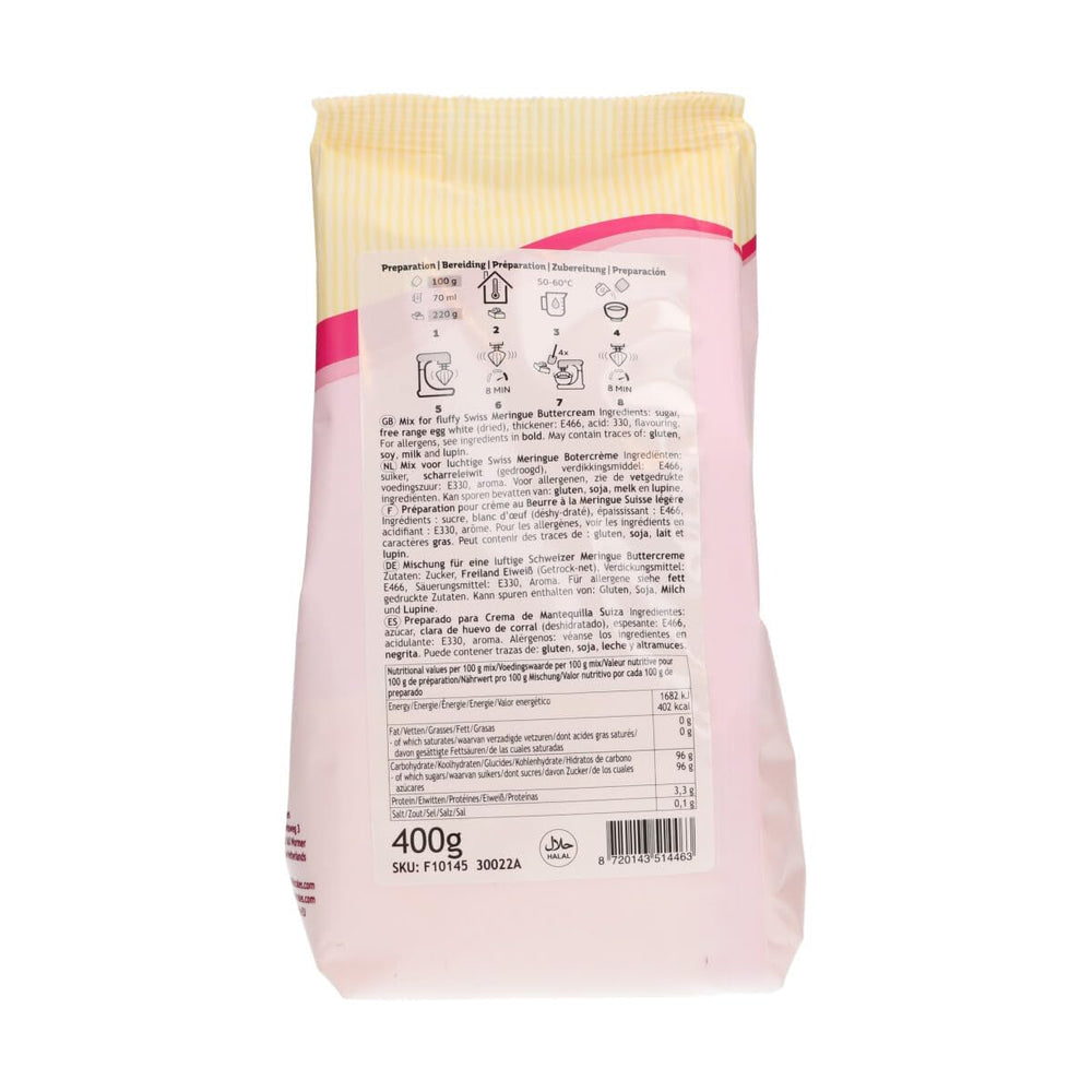 Funcakes Mix Für Schweizer Baiser Buttercreme: Einfach Zu Berübenen, Cremig, Perfekt Zum Dekorieren, Abdecken Und Füllen Von Kuchen, Belag Auf Cupcakes. 400 G. Miscela per panificazione e cottura Naty Shop