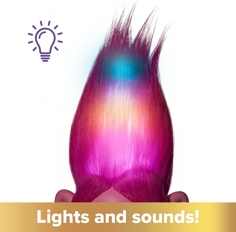 Mattel DREAMWORKS TROLLS Rainbow Hairtunes Poppy Doll - lumină și sunet, păr luminos, muzică și scaune, coroană detașabilă, pentru copii cu vârsta peste 3 ani, HNF20 Papusi Naty Shop