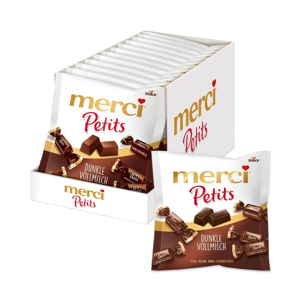 Merci Petits Coffee Cream - 12 x 125g - Piccole Praline di Cioccolato Bianco su Finissimo Cioccolato con Crema al Caffè - Praline di Cioccolato Confezionate Singolarmente
