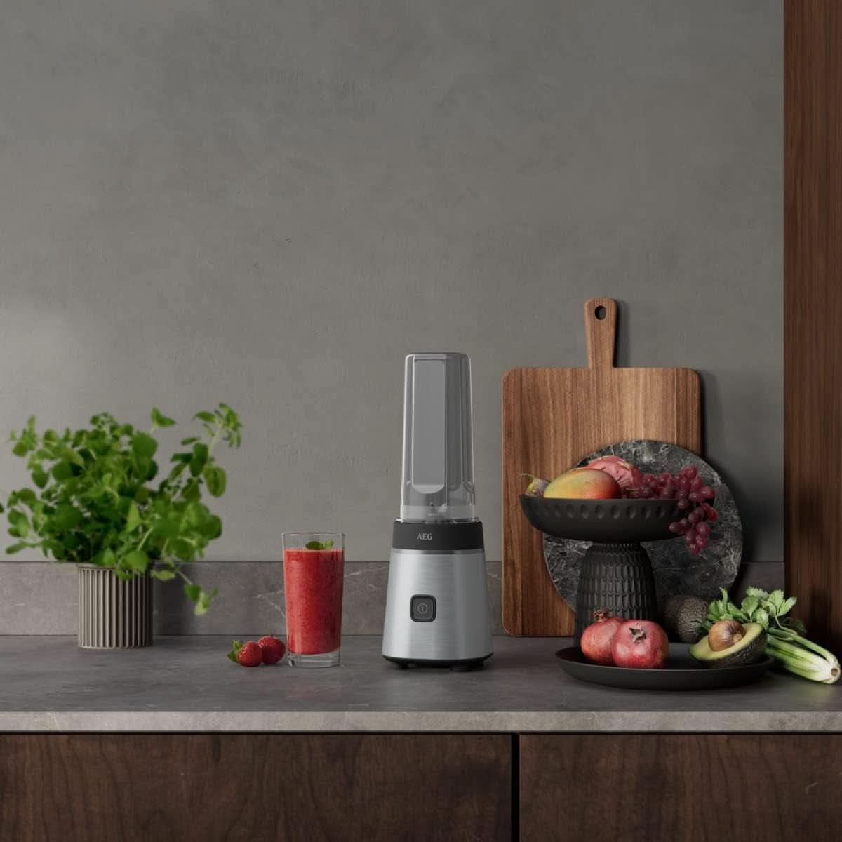 Frullatore da cucina AEG SB3-1-2S, 300 W, 2 livelli di velocità, tazza portatile Mamma e Bambino Naty Shop