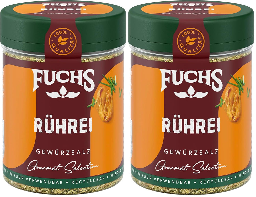 Fuchs Gourmet Selection Klassisch/Heimisch – Bratkartoffel Gewürzsalz, nachfüllbares Kartoffel Gewürz, Salz zum Würzen von Brat- & Ofenkartoffeln, Pommes Frites & Co, vegan, 70 g