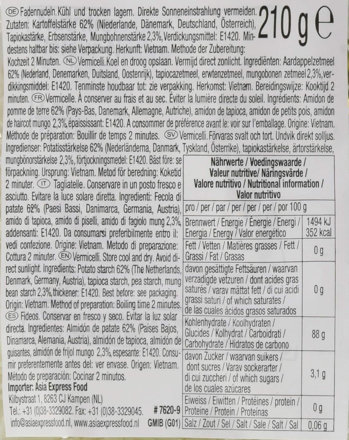 ACECOOK - Vermicelli con fagioli GD - (1 X 210 GR)