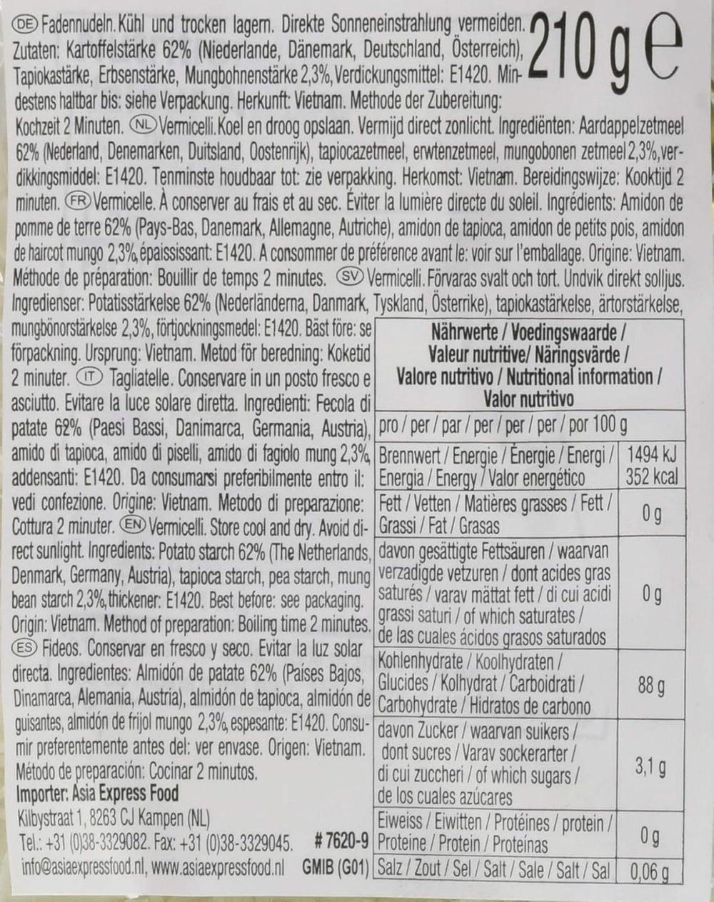 ACECOOK - Vermicelli con fagioli GD - (1 X 210 GR)