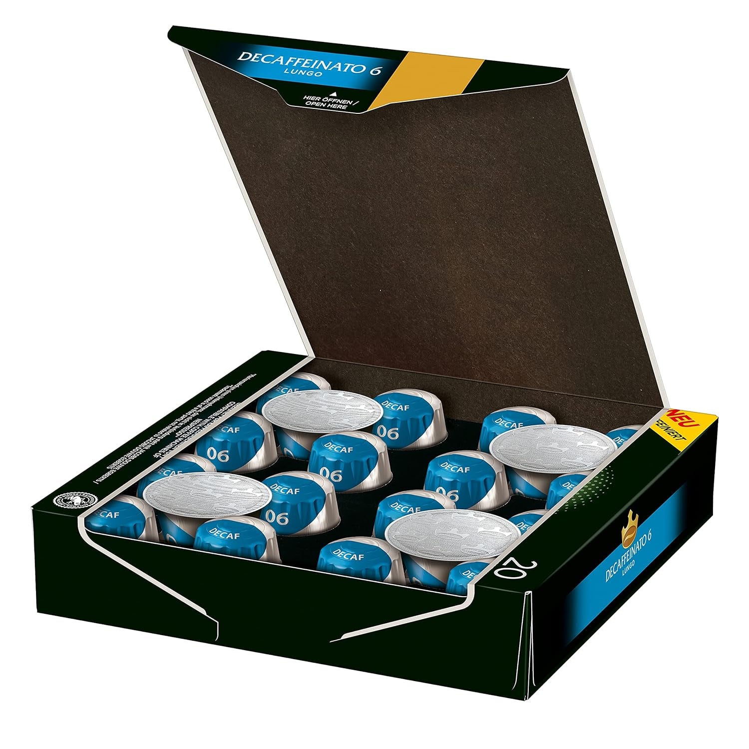 Jacobs Kaffeekapseln Lungo Decaffeinato- Intensität 6, 10er Pack, 10 x 20 Getränke & Kaffeekapseln Lungo Intenso, Intensität 8 von 12, 200 Nespresso®* kompatible Kapseln, 10 x 20 Getränke