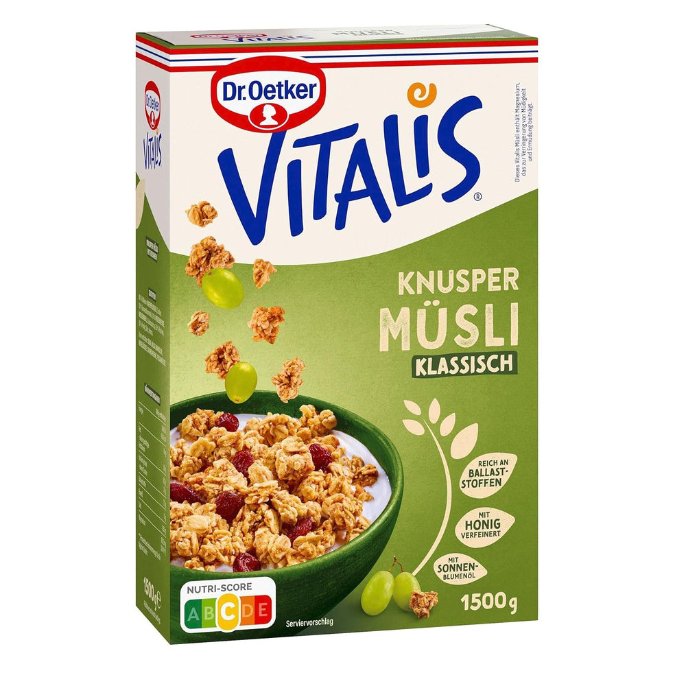 Dr. Oetker Vitalis Crunchy Honeys: Muesli croccante al miele per colazione e spuntini, confezione da 5 (5 x 600 g)