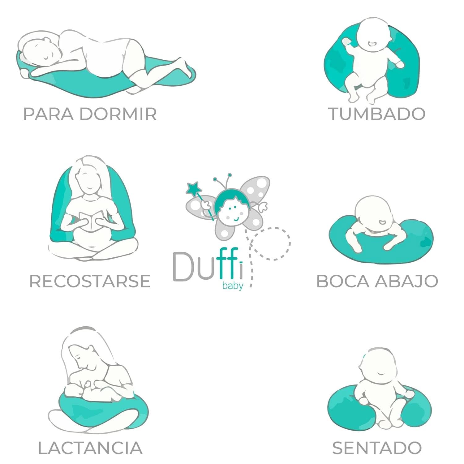 Cuscino allattamento per neonato, XL, fodera 100% cotone, sfoderabile e lavabile, Imbottitura in poliestere, Motivo Stella Accessori Alimentazione e Allattamento Bebe Naty Shop