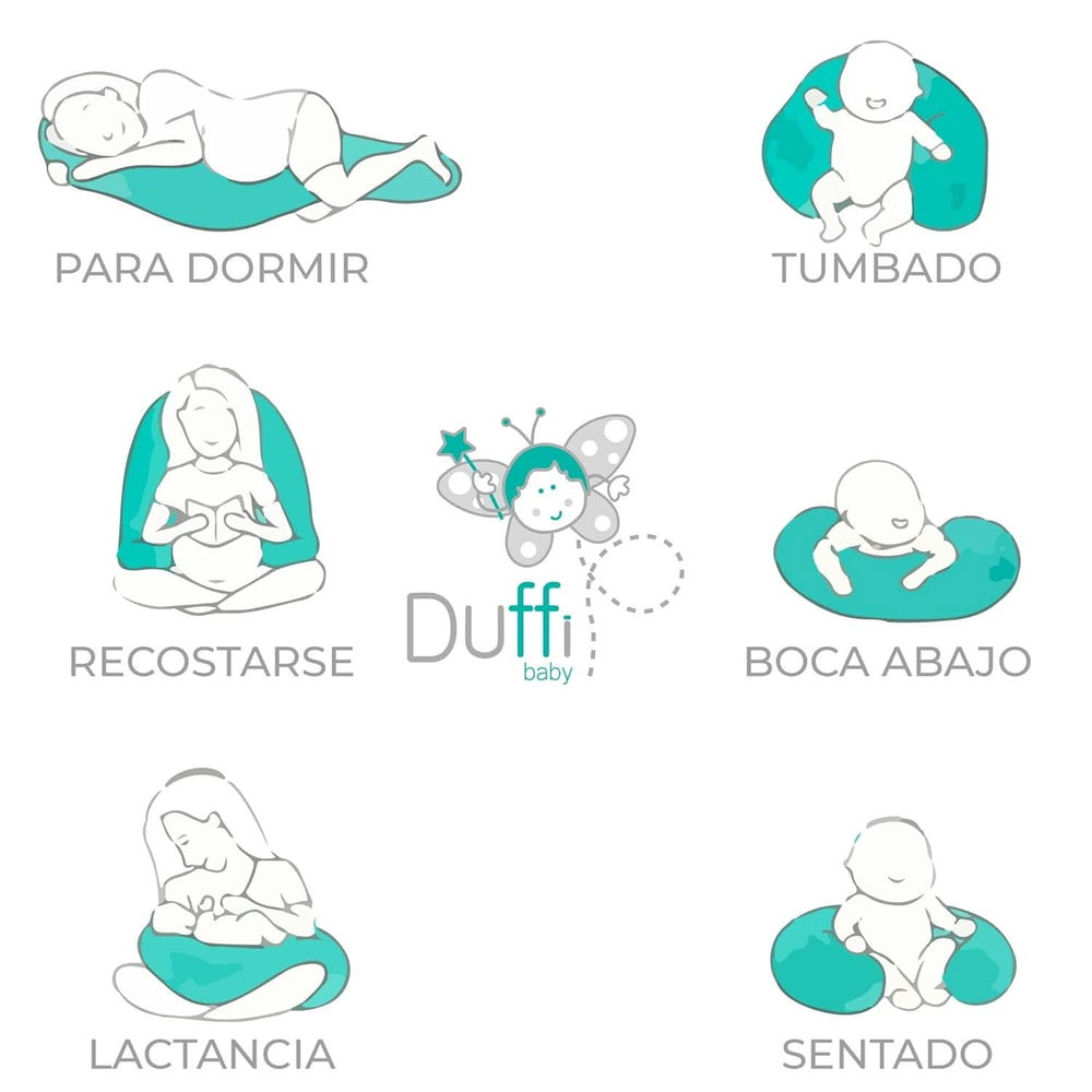 Cuscino allattamento per neonato, XL, fodera 100% cotone, sfoderabile e lavabile, Imbottitura in poliestere, Motivo Stella Accessori Alimentazione e Allattamento Bebe Naty Shop