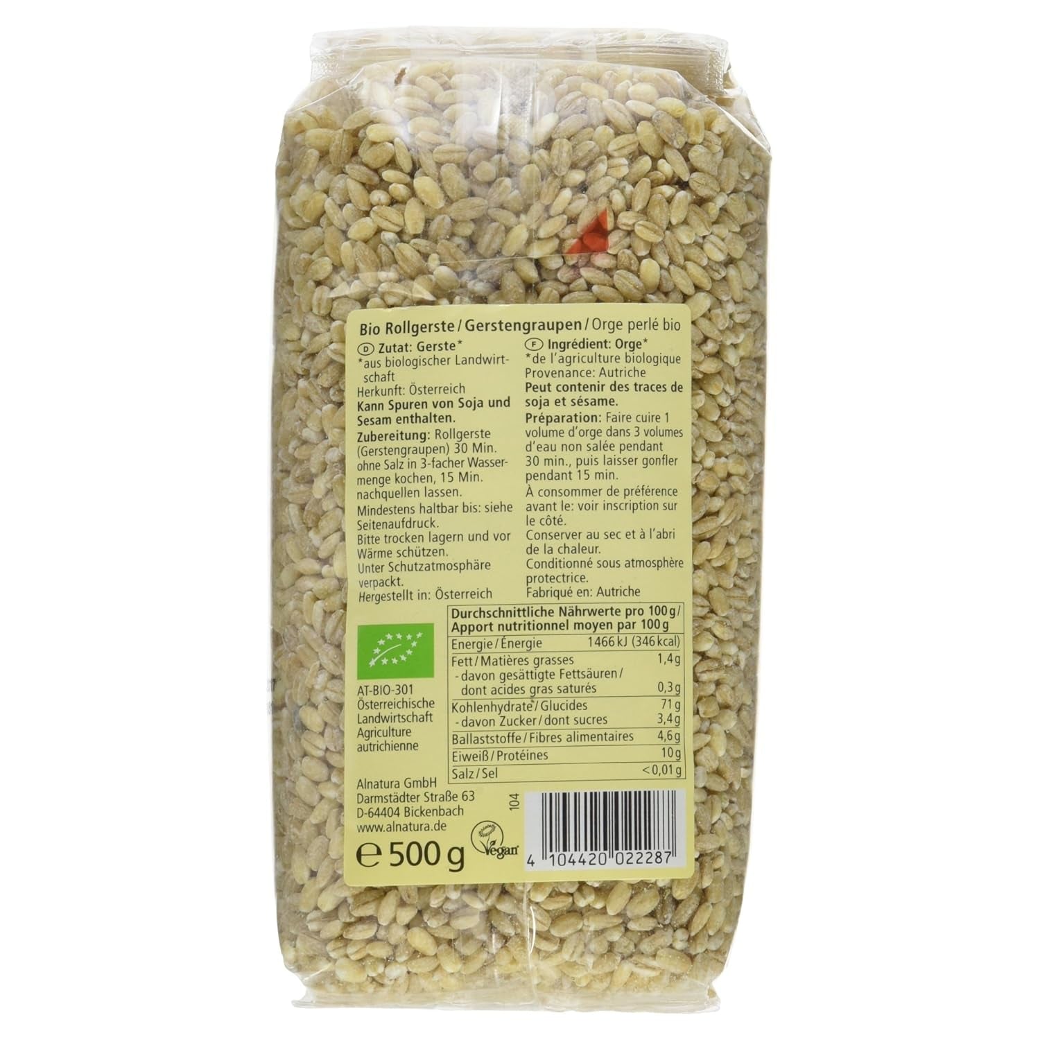 Orzo perlato biologico, orzo perlato, 500g