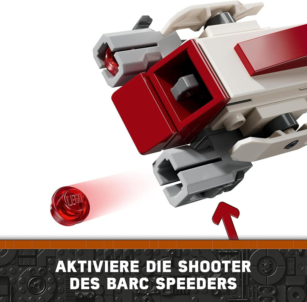 LEGO Star Wars Fuga con lo Speeder BARC, il set Mandalorian, bicicletta giocattolo con sidecar, include i personaggi Kelleran Beq e Grogu, regalo per ragazzi e ragazze a partire da 8 anni 75378 Set di costruzione Beuche den LEGO-Store