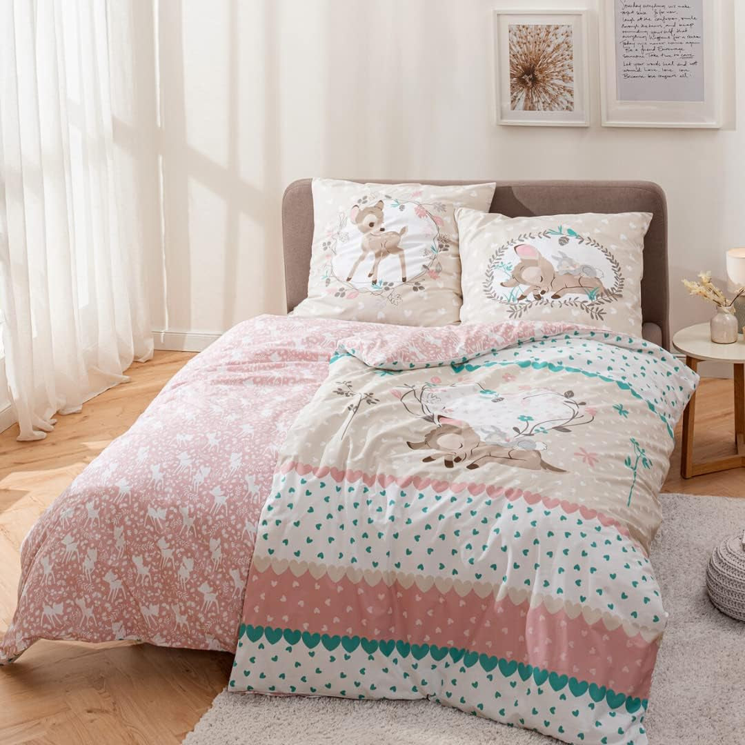 Biancheria da letto per bambine, Bambi, 100% cotone Biancheria da letto per bambine Naty Shop