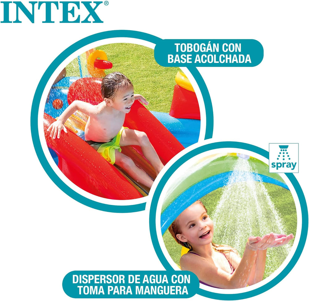 Intex Rainbow Ring Play Center - Piscina fuori terra per bambini - Piscina per bambini - 297 x 193 x 135 cm - Da 3+ anni 57453NP Multicolor 297x193x135 cm